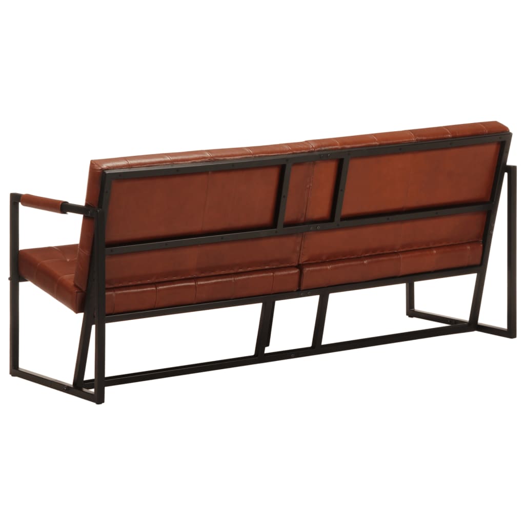 3-personers sofa ægte gedeskind brun - number 4.