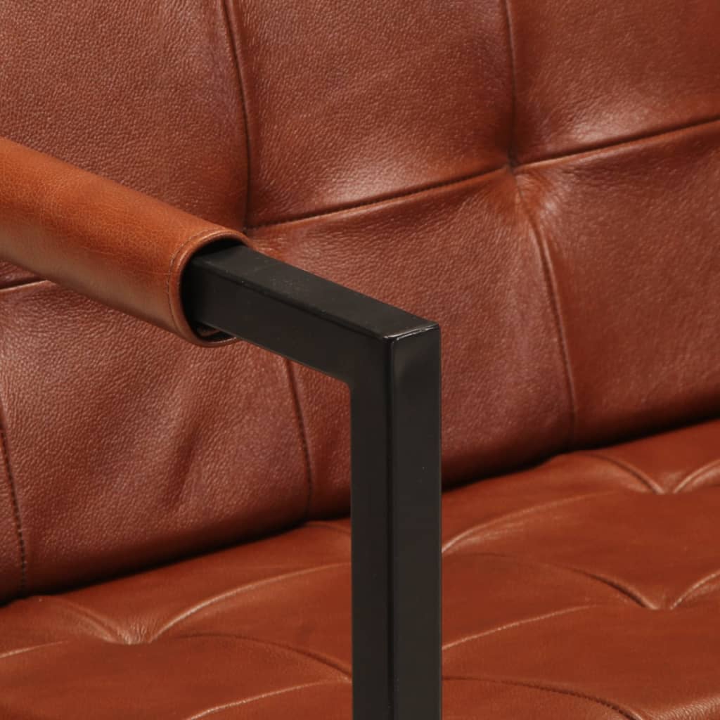 3-personers sofa ægte gedeskind brun - number 5.