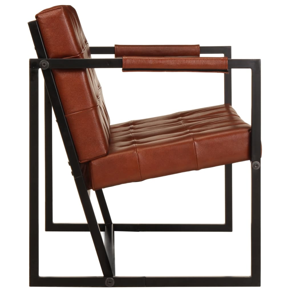 2-manns sofa ekte geiteskinn brun - number 3.