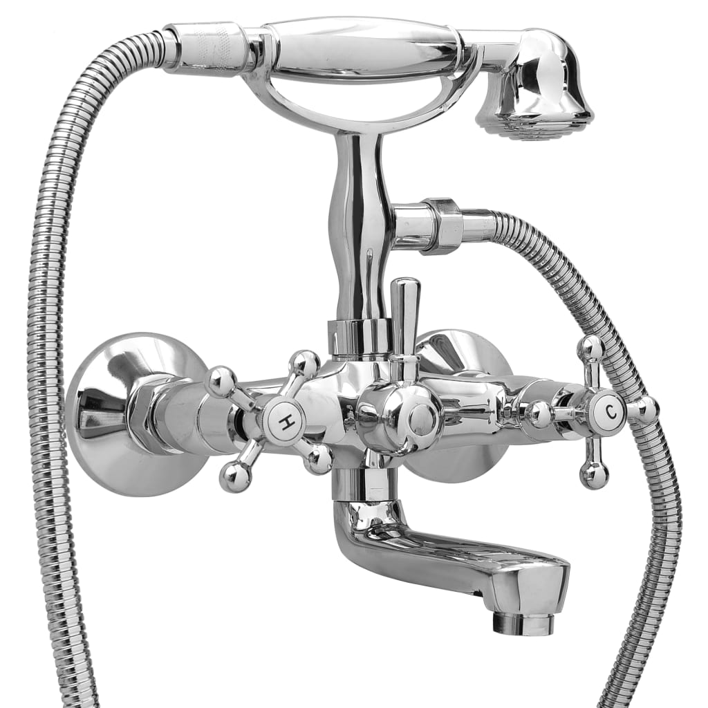 Badekarsarmatur + vandfordeler krom retro - number 1.