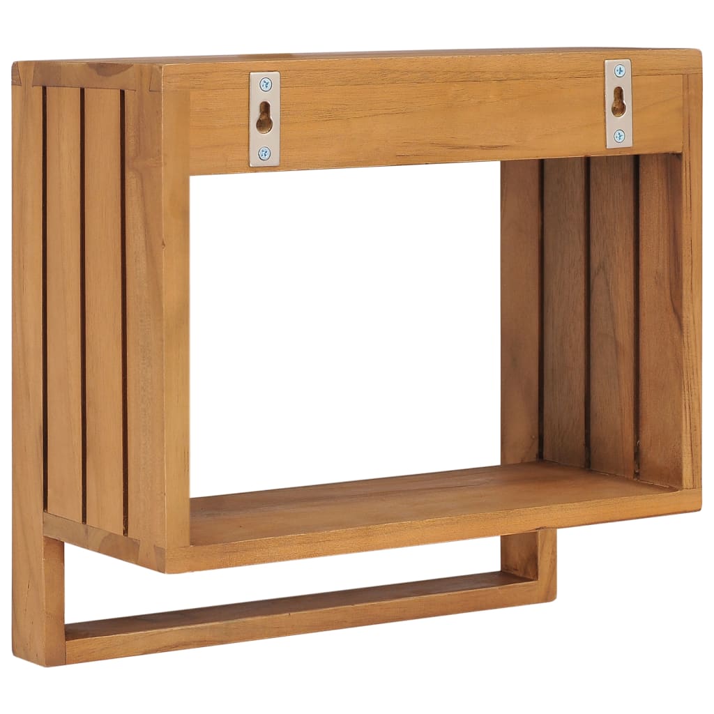 Wall-mounted towel holder 35x20x35 cm solid teak wood - number 4.