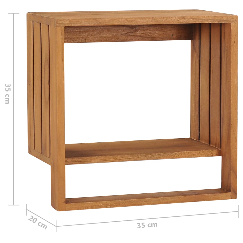 Wall-mounted towel holder 35x20x35 cm solid teak wood - number 6.