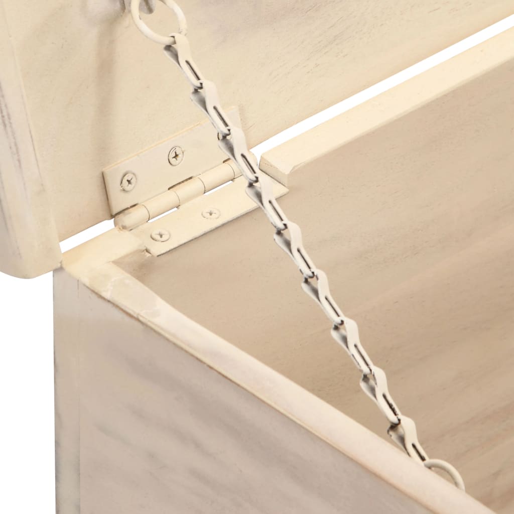 Kutija za pohranu u punom drvu akacije 110 x 40 x 45 cm - bijela, puno drvo akacije s bijelom bojom, 110 x 40 x 45 cm (dxšxv) - number 6.