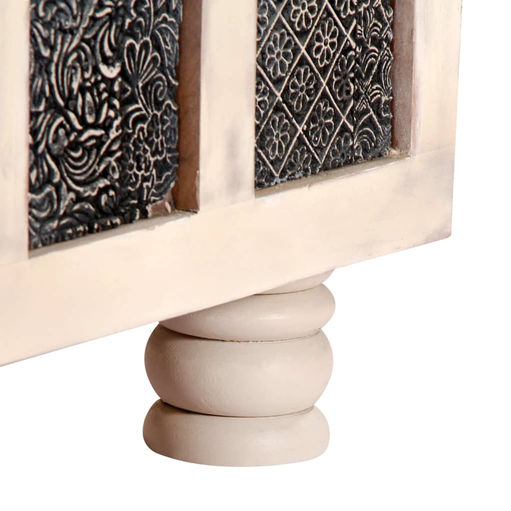 Kutija za pohranu u punom drvu akacije 110 x 40 x 45 cm - bijela, puno drvo akacije s bijelom bojom, 110 x 40 x 45 cm (dxšxv) - number 8.