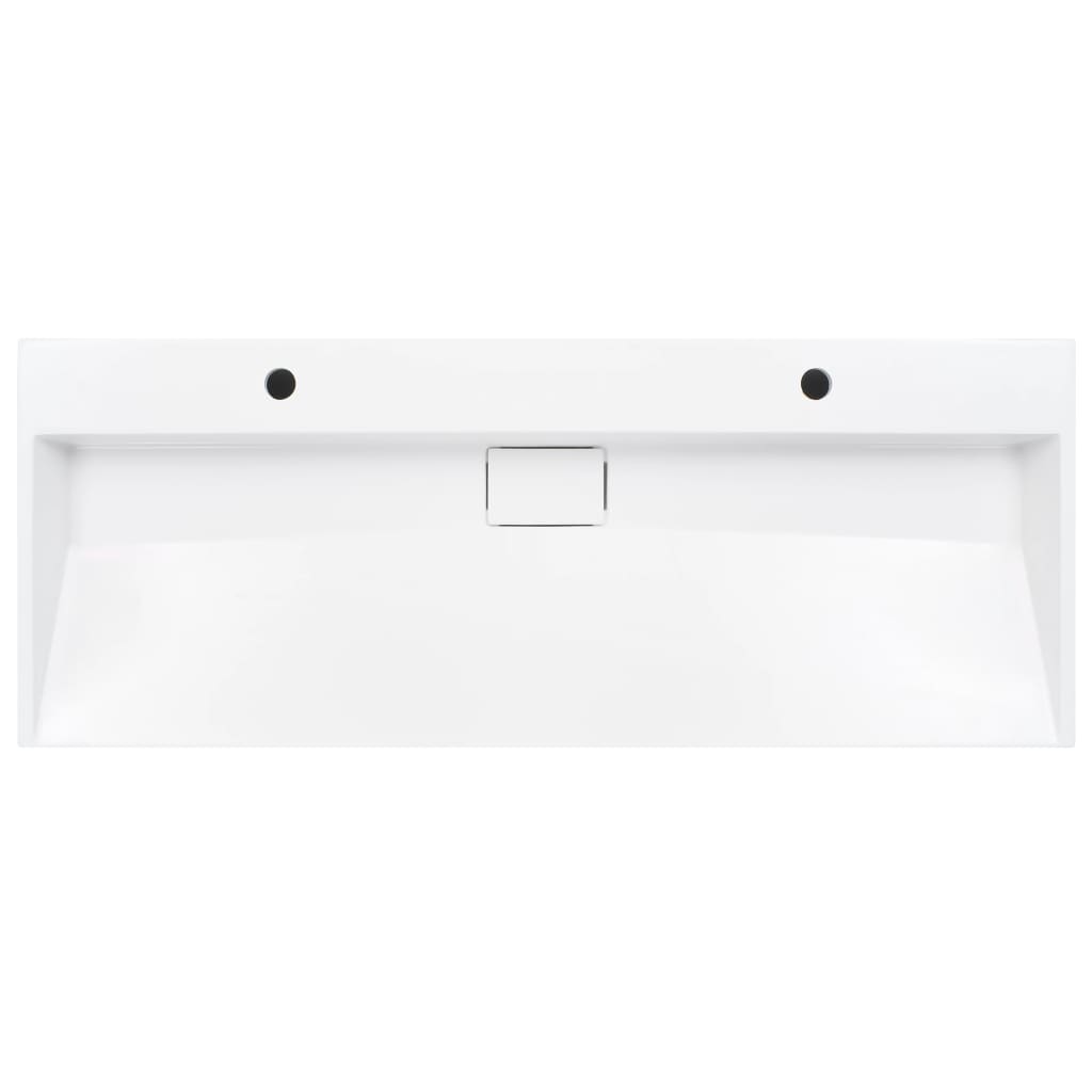 Vasque 120 x 46 x 11 cm fonte minérale/marbre moulé blanc - number 4.