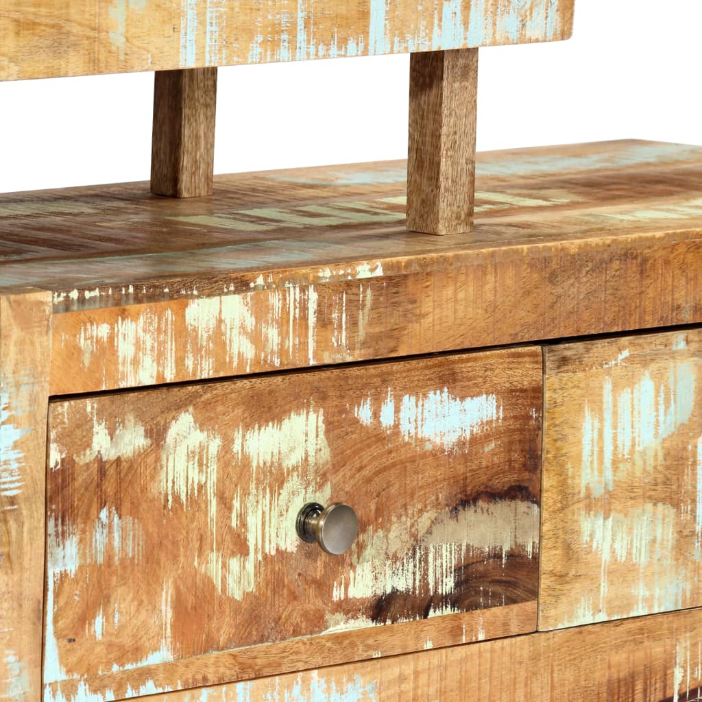 Tv-skab 120x30x40 cm massivt genbrugstræ og stål - number 7.