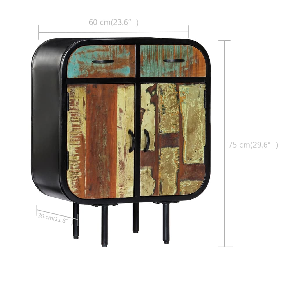 Sideboard 60x30x75 cm solid recycled wood - number 6.
