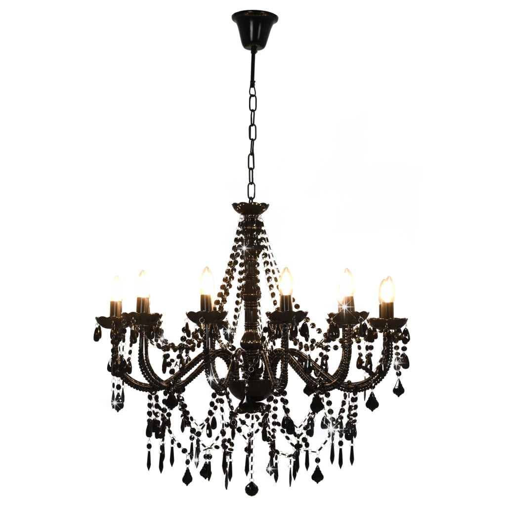 Chandelier with beads 12 x e14 bulbs - black, 1 - number 4.