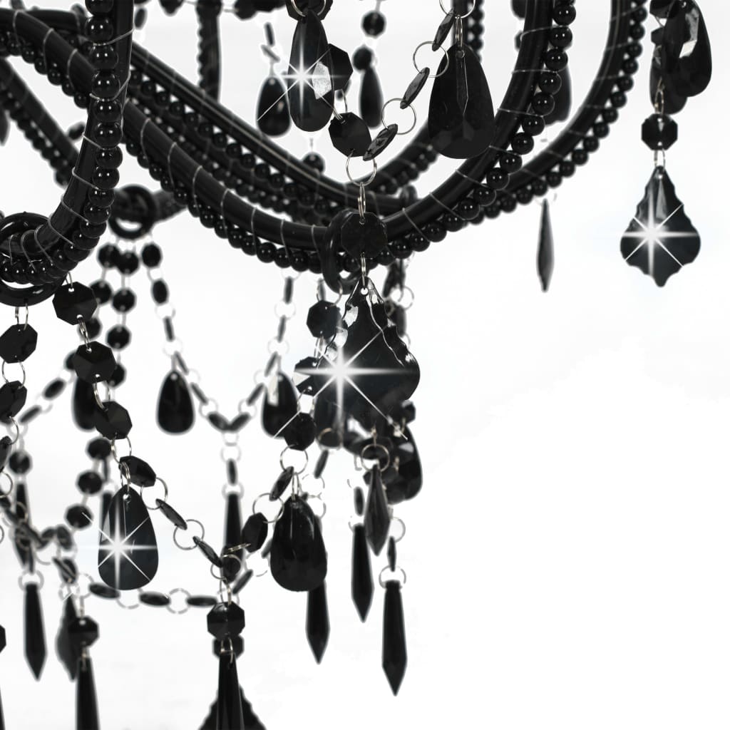 Chandelier with beads 12 x e14 bulbs - black, 1 - number 7.