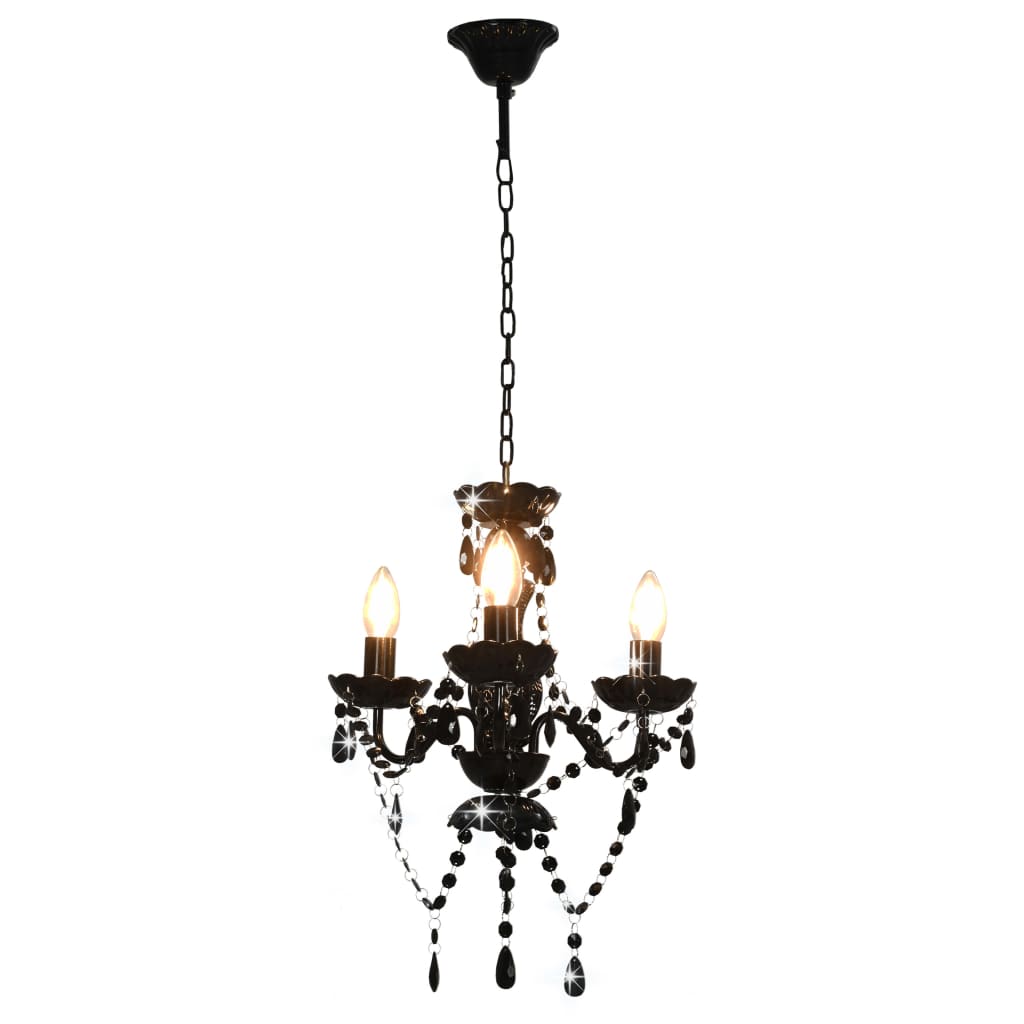 Lustre avec perles rondes 3 x e14 - noir, 1 - number 4.