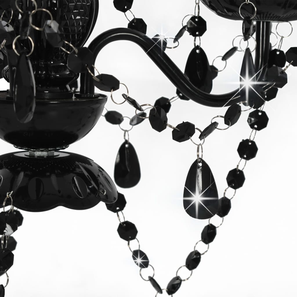 Lustre avec perles rondes 3 x e14 - noir, 1 - number 7.