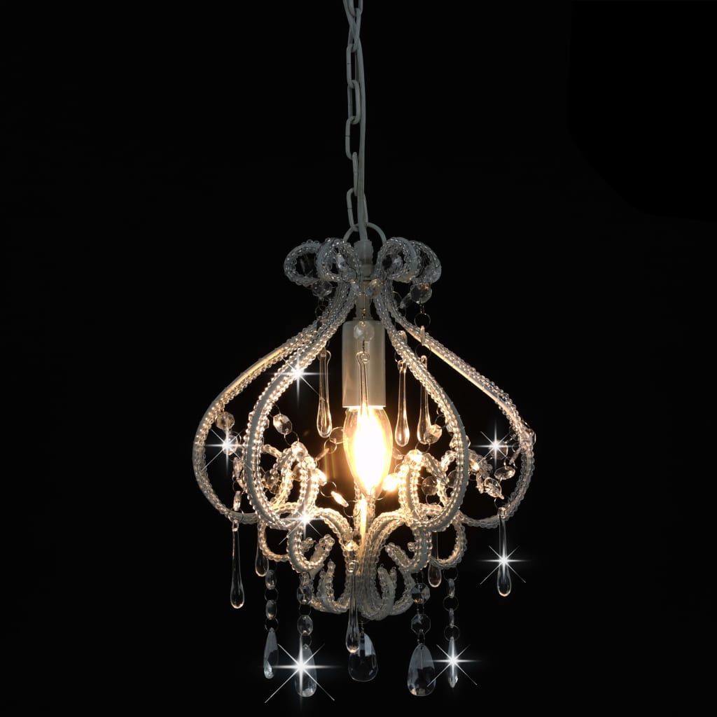 Plafonnier avec perles rondes e14 blanc - number 4.