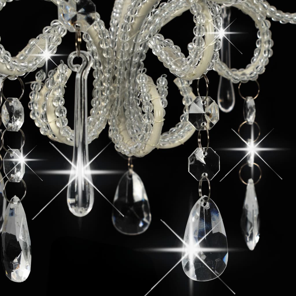 Plafonnier avec perles rondes e14 blanc - number 6.