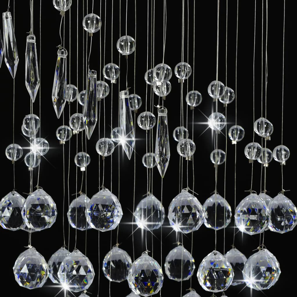 Plafonnier avec perles de cristal forme spirale g9 argent - 30 x 80 cm (diamètre xh) - number 5.