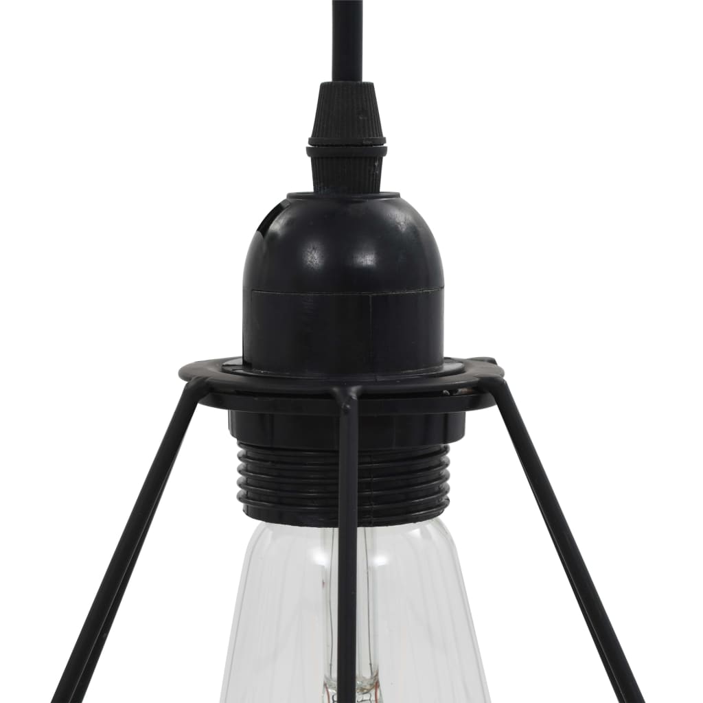 Plafonnier avec design diamant 3 ampoules e27 noir - number 6.