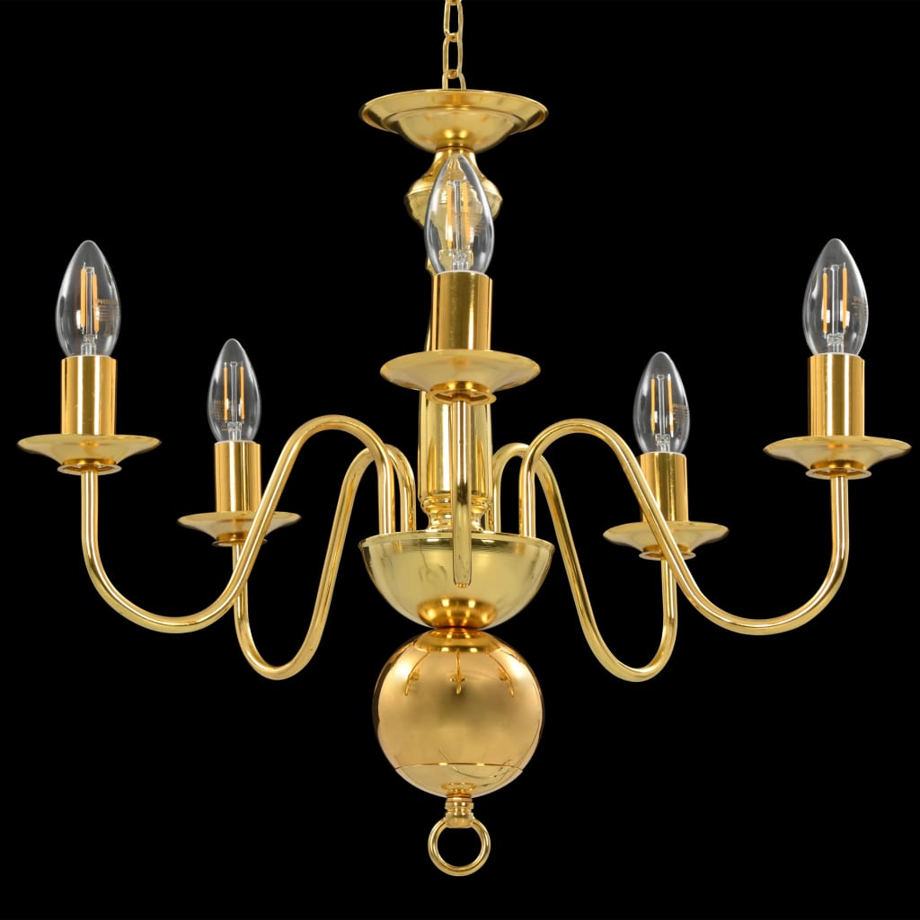 Chandelier 5 x e14 bulbs golden - gold, 1 - number 3.