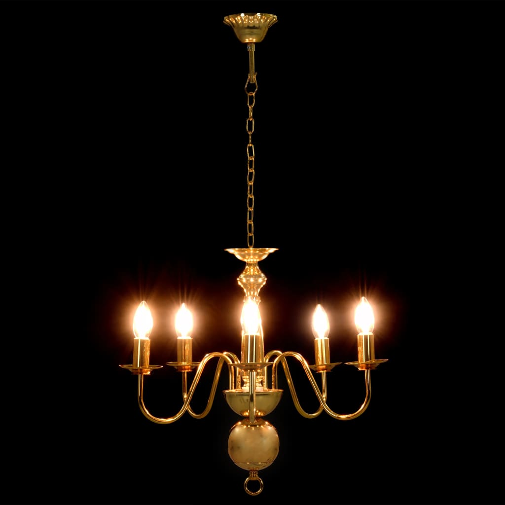 Chandelier 5 x e14 bulbs golden - gold, 1 - number 6.