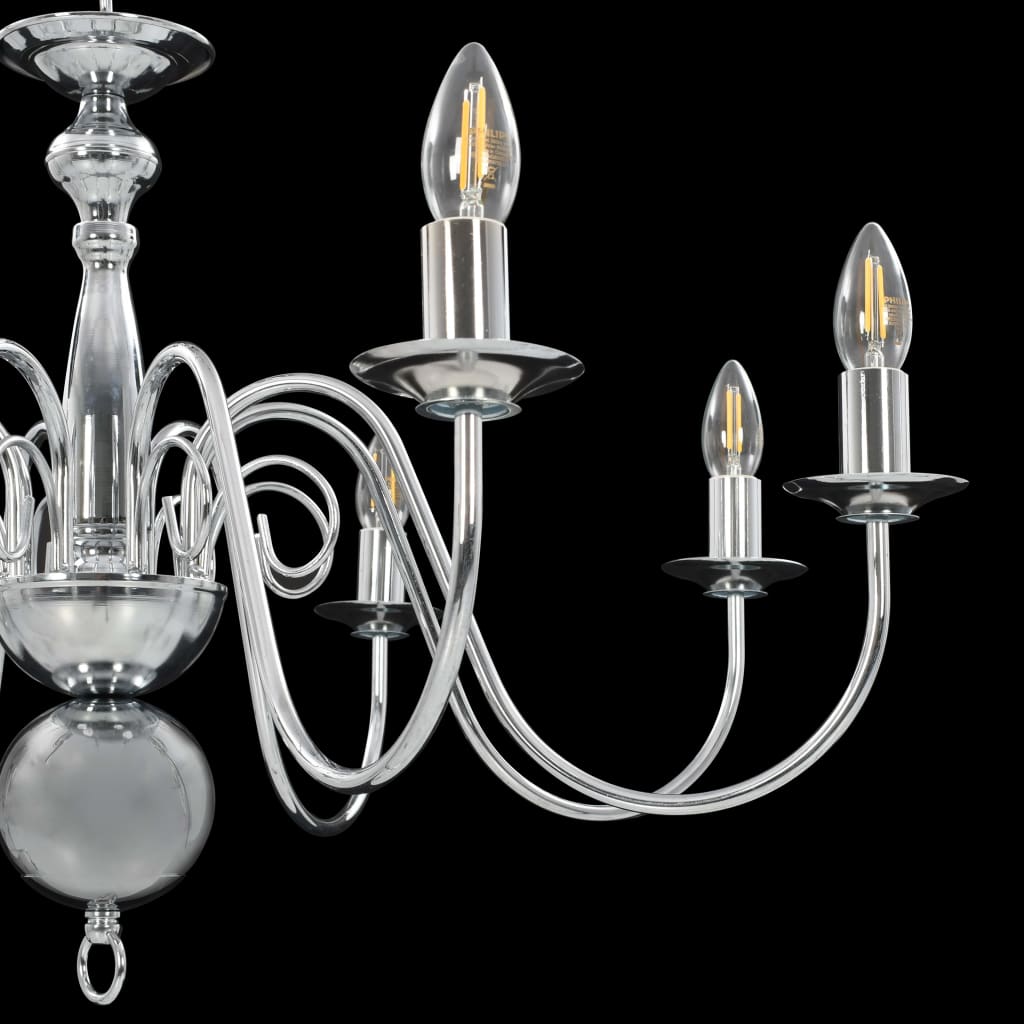 Chandelier 8 x e14 bulbs silver-colored - silver, 1 - number 12.