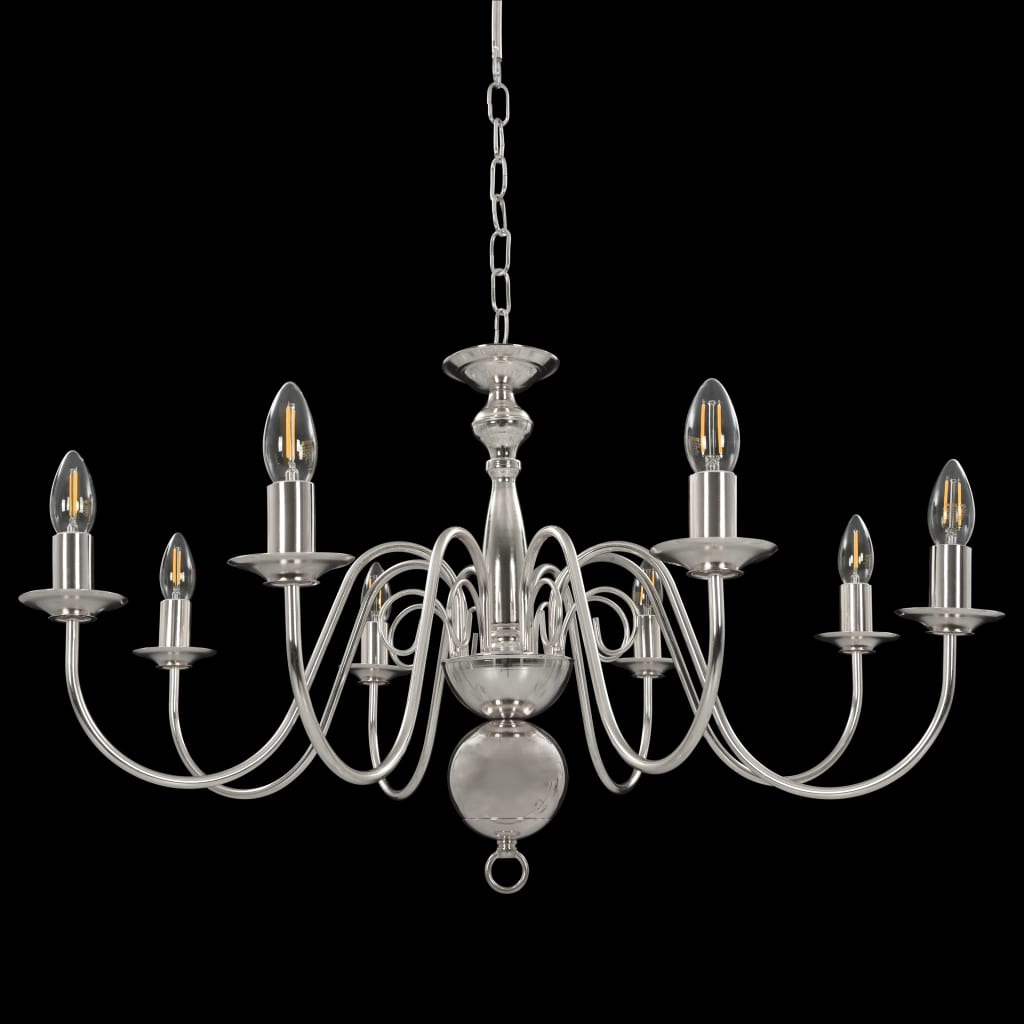 Chandelier 8 x e14 bulbs silver-colored - silver, 1 - number 3.