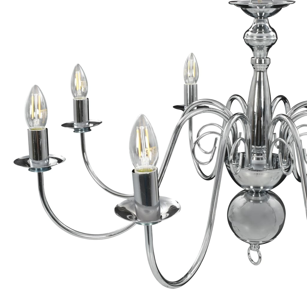 Chandelier 8 x e14 bulbs silver-colored - silver, 1 - number 8.