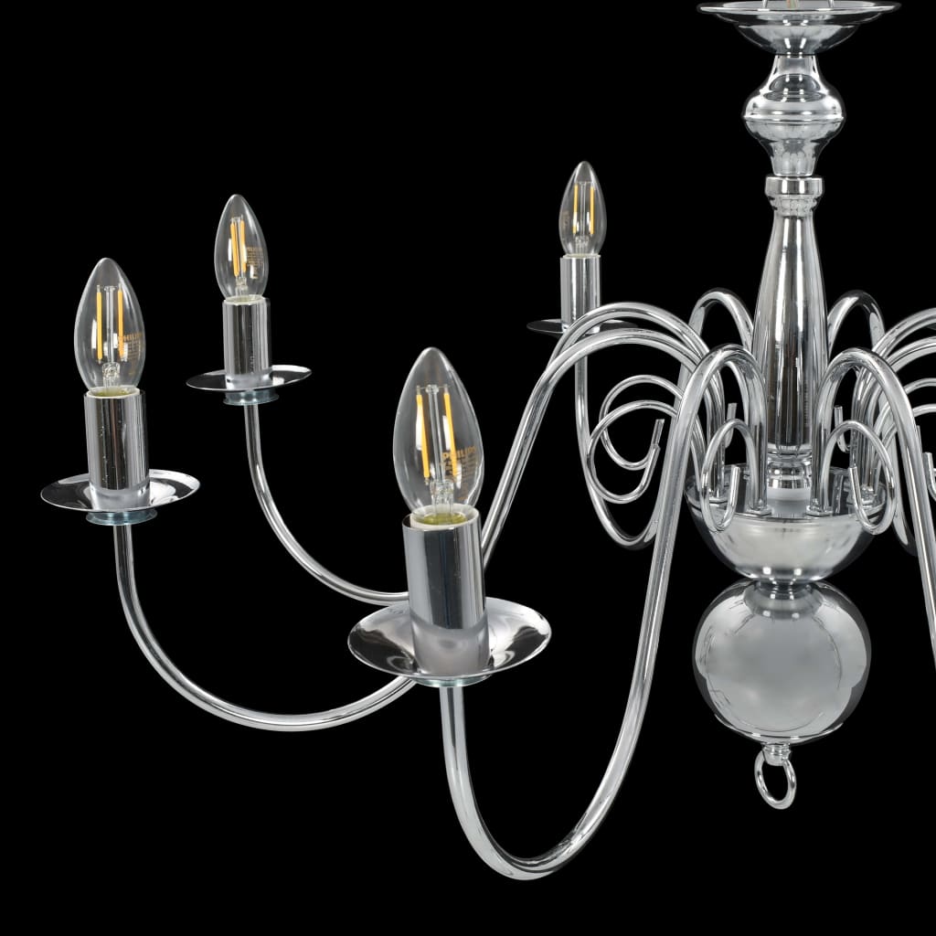 Chandelier 8 x e14 bulbs silver-colored - silver, 1 - number 9.