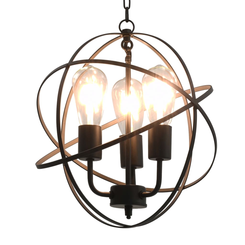 Lampe suspendue sphérique 3 ampoules e27 noir - number 1.