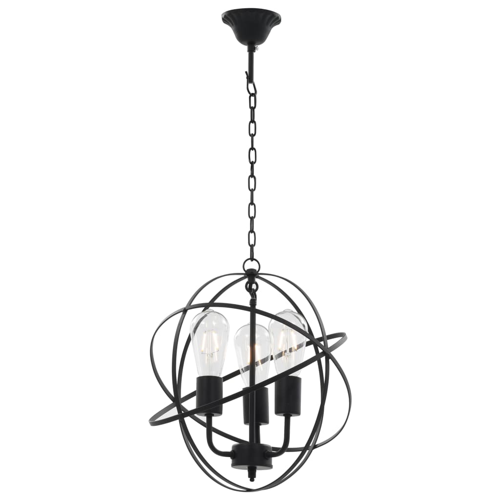 Lampe suspendue sphérique 3 ampoules e27 noir - number 4.