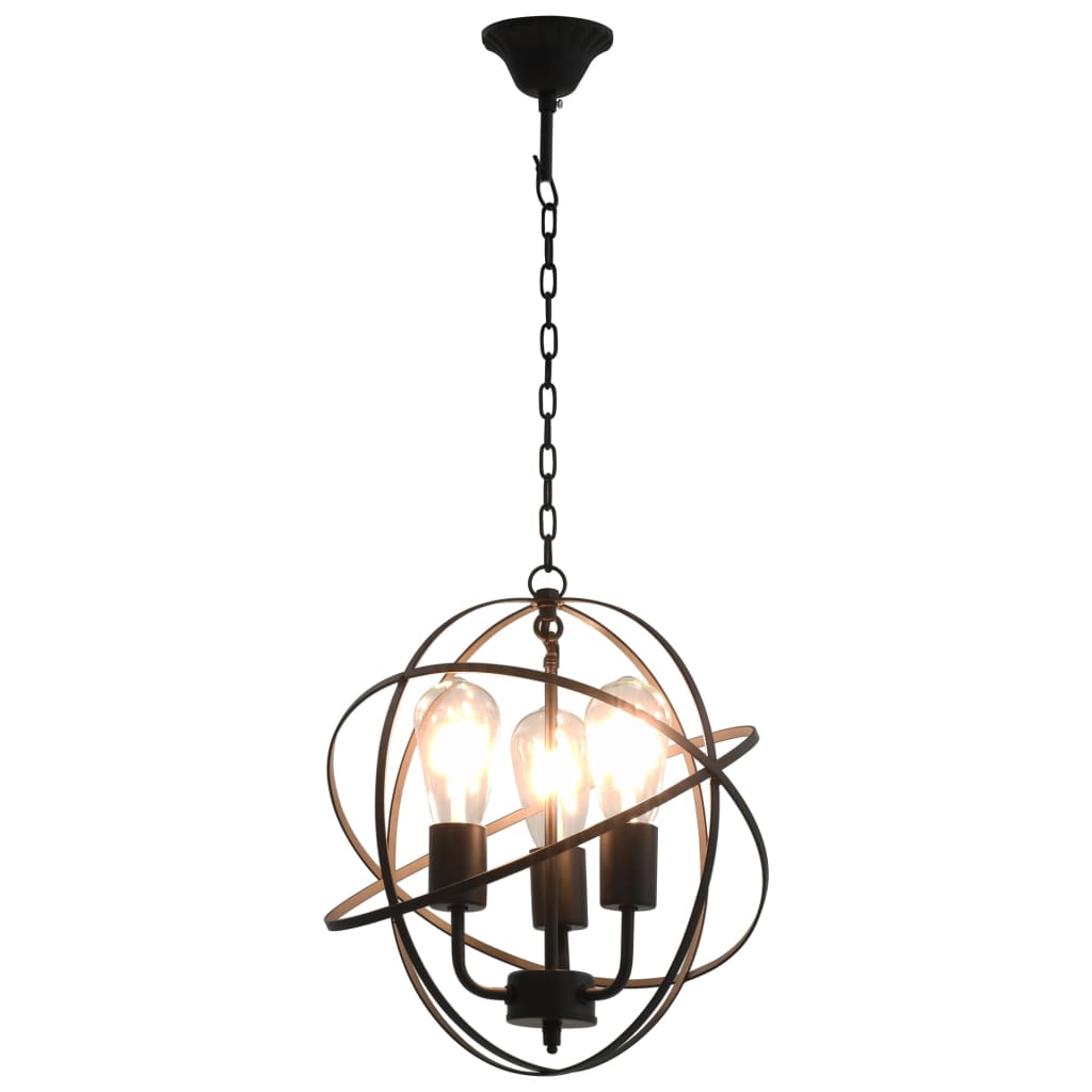 Lampe suspendue sphérique 3 ampoules e27 noir - number 3.