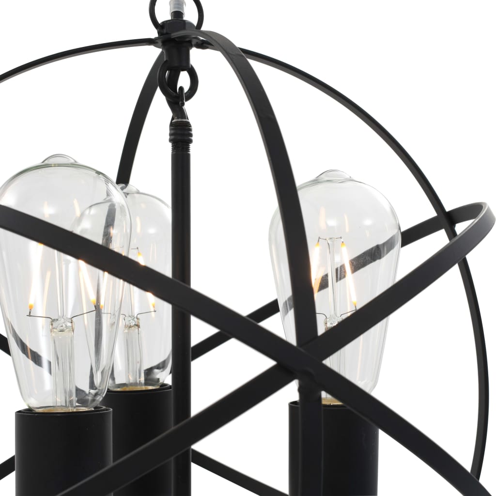 Lampe suspendue sphérique 3 ampoules e27 noir - number 6.