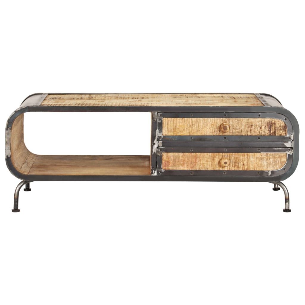 Stolik kawowy 100x50x35 cm lite drewno mango - number 2.