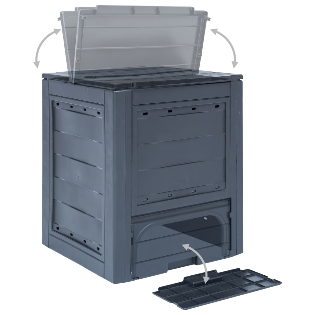 Compost container for the garden 260 l 60 x 60 x 73 cm grey - number 4.