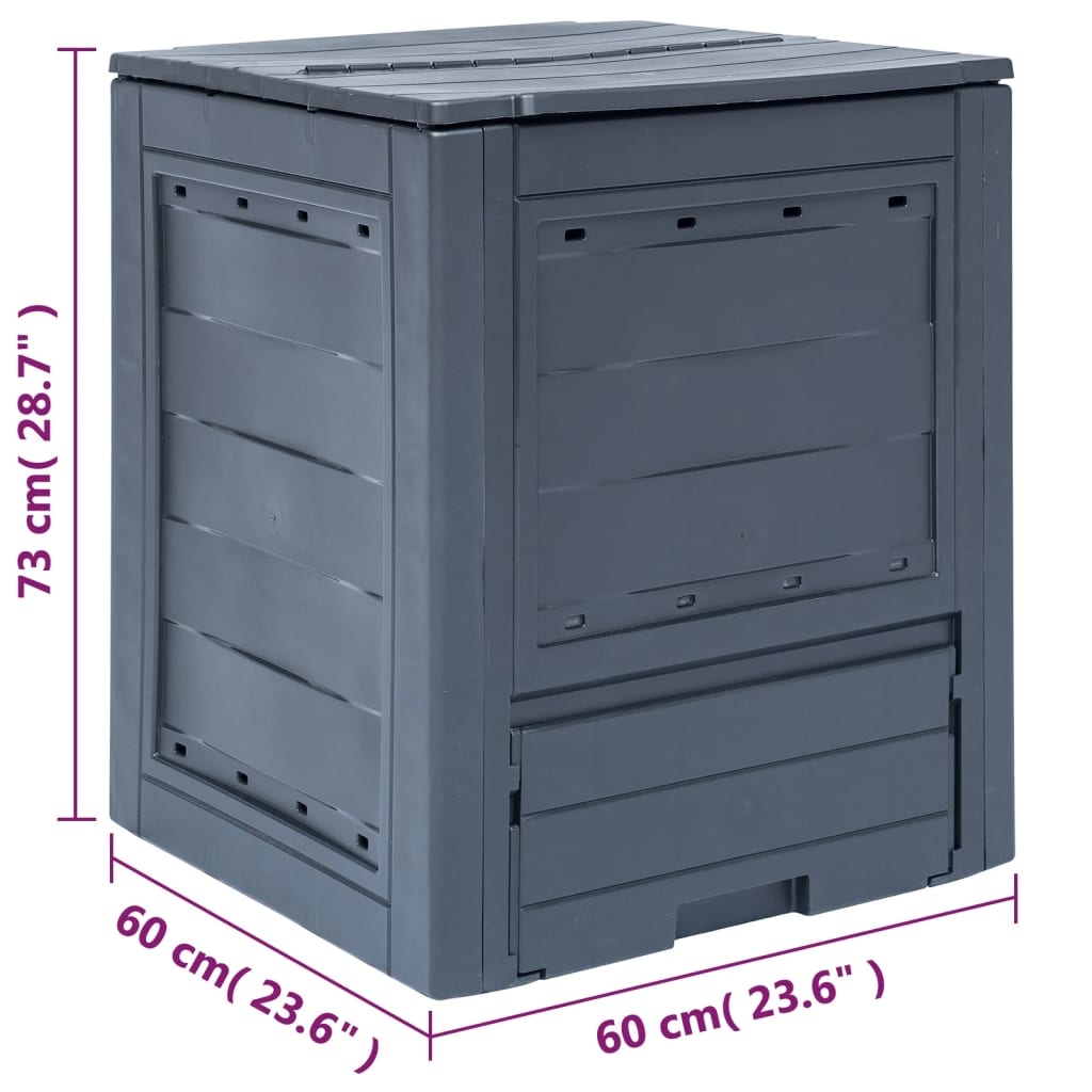 Compost container for the garden 260 l 60 x 60 x 73 cm grey - number 7.