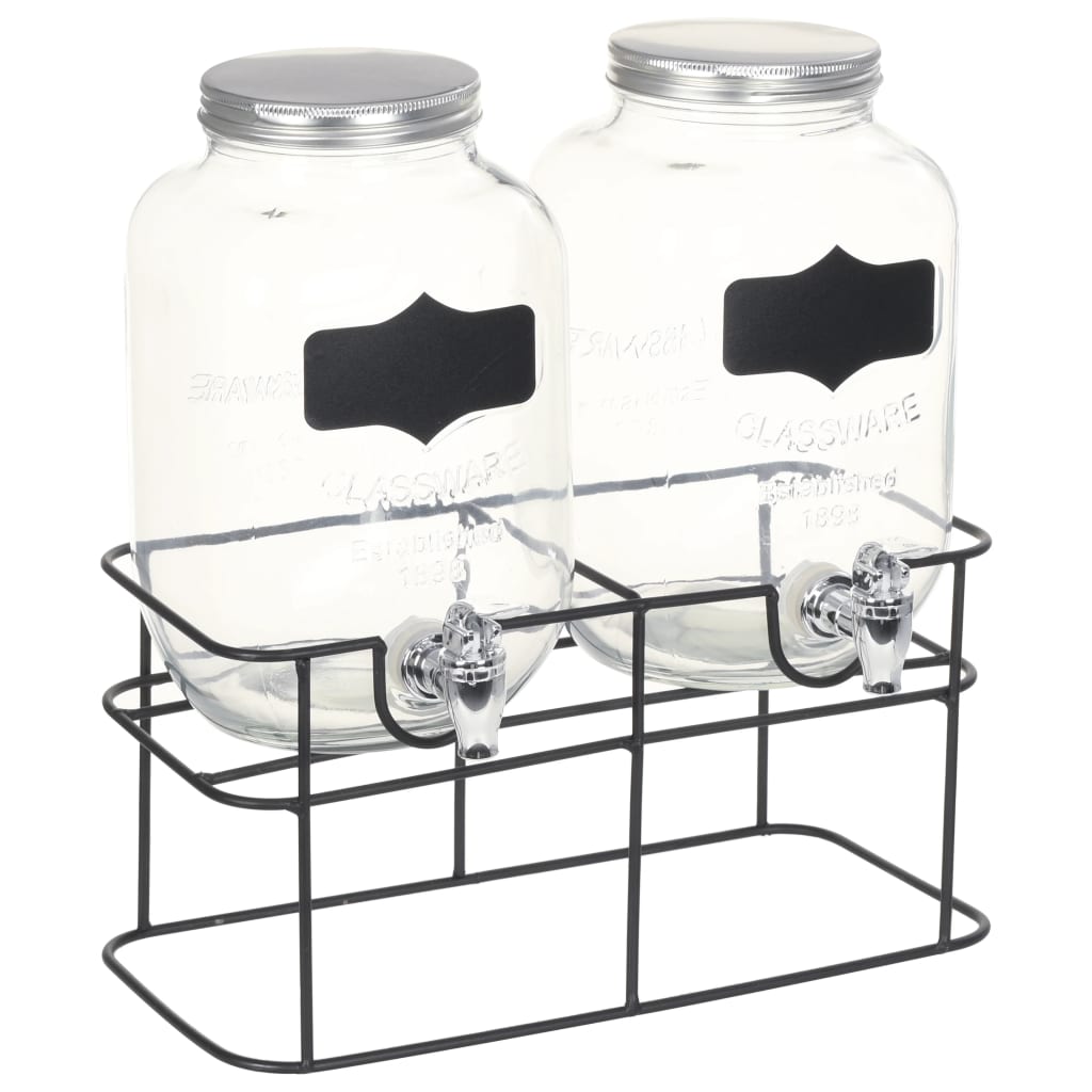 Drikkevaredispensersæt 2 stk. med stativ 2 x 4 l glas - number 2.