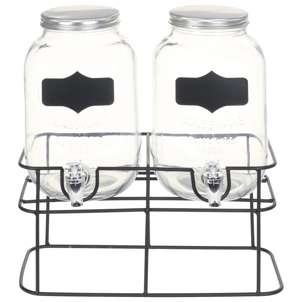 Drikkevaredispensersæt 2 stk. med stativ 2 x 4 l glas - number 3.