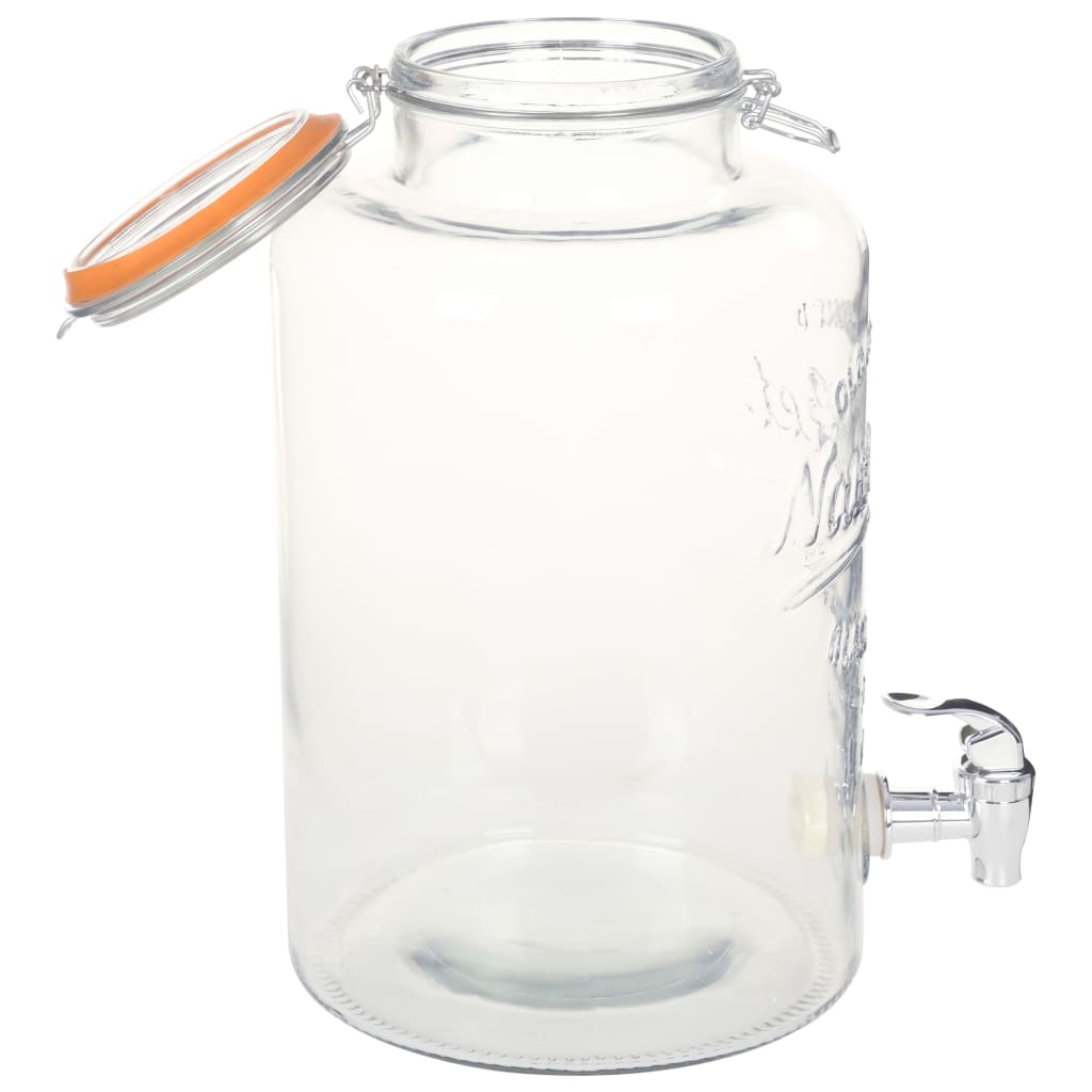 Vanddispenser xxl med tappehane gennemsigtig 8 l glas - number 3.