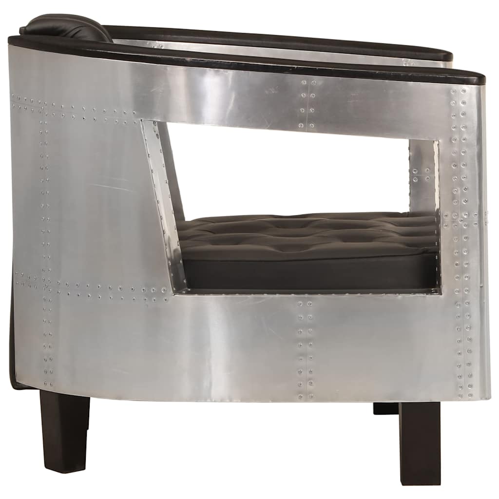 Aviatorlænestol ægte læder - sort, 1 - number 3.