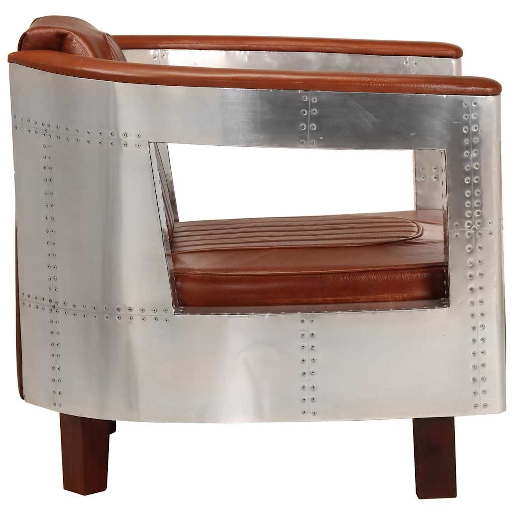 Aviatorlænestol ægte læder brun - number 3.