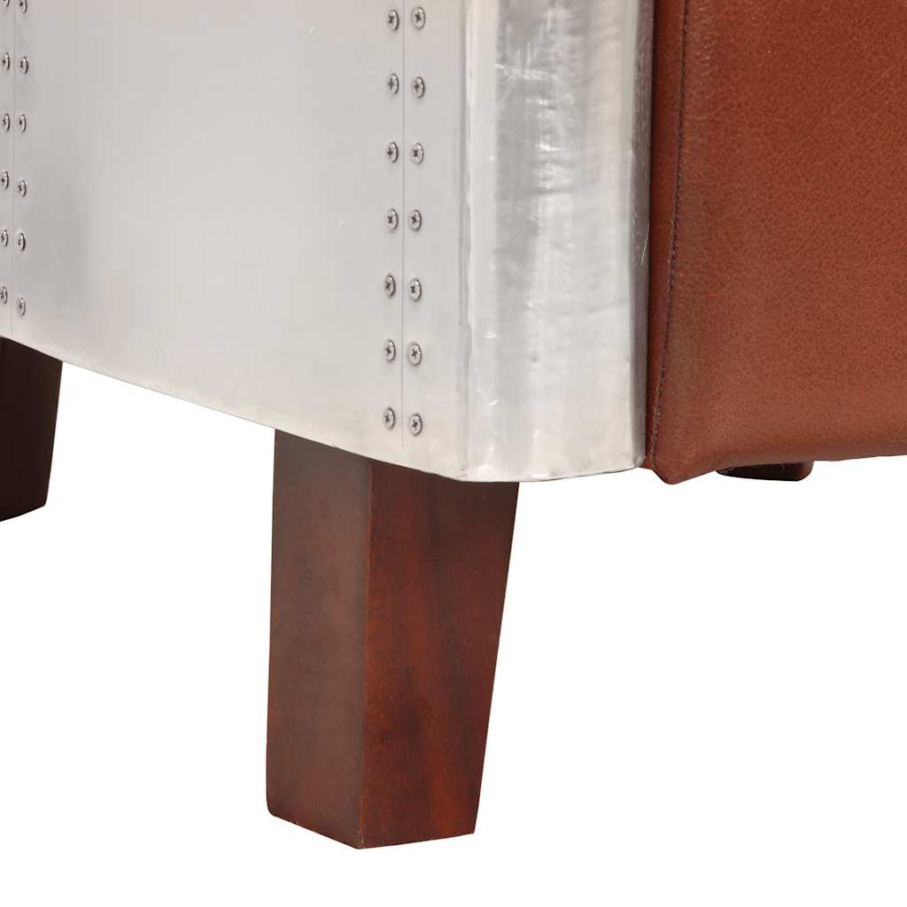 Aviatorlænestol ægte læder brun - number 7.