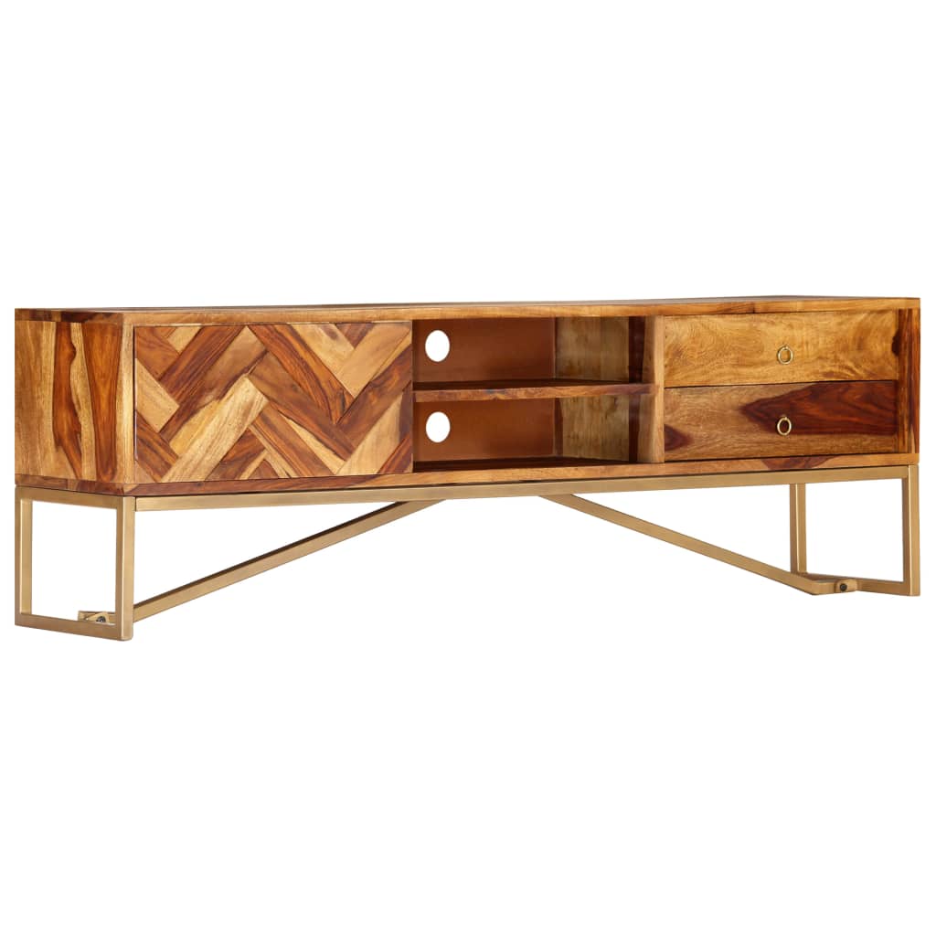 Tv cabinet 140x30x45 cm solid sheesham wood - number 12.
