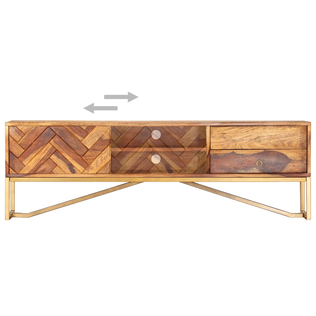 Tv cabinet 140x30x45 cm solid sheesham wood - number 3.