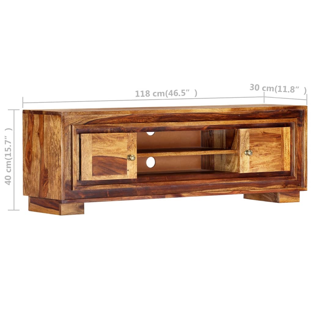 Tv cabinet 118x30x40 cm solid sheesham wood - number 9.