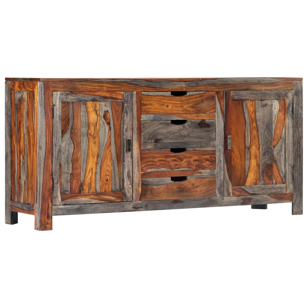 Sideboard 160 x 40 x 75 cm massiv sheesham-trä grå - number 12.