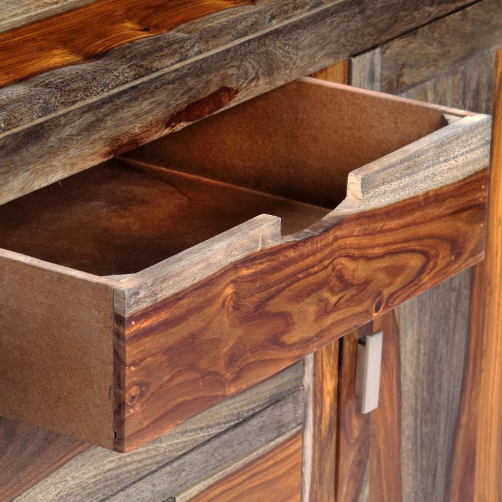 Sideboard 160 x 40 x 75 cm massiv sheesham-trä grå - number 8.