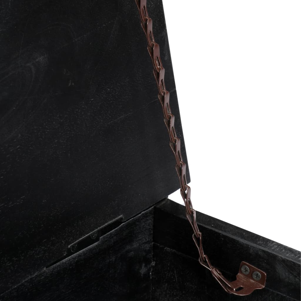 Sofabord 65 x 65 x 30 cm massivt mangotræ sort - number 6.