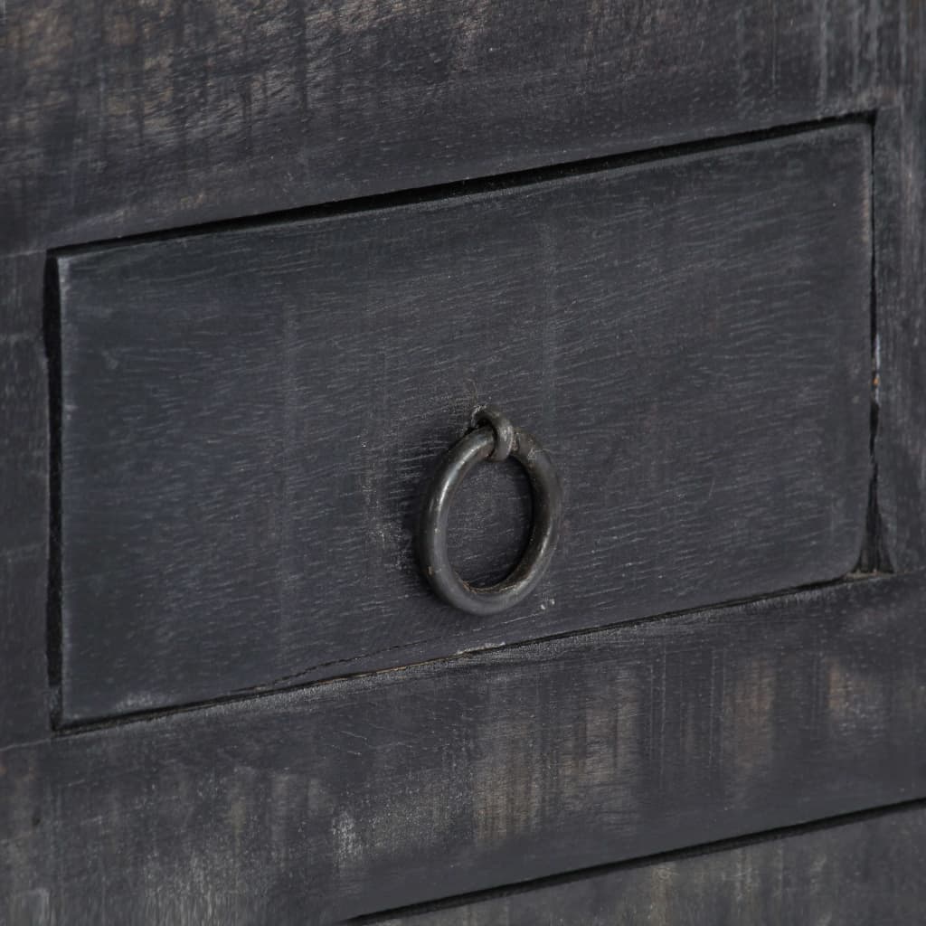 Sofabord 65 x 65 x 30 cm massivt mangotræ sort - number 9.