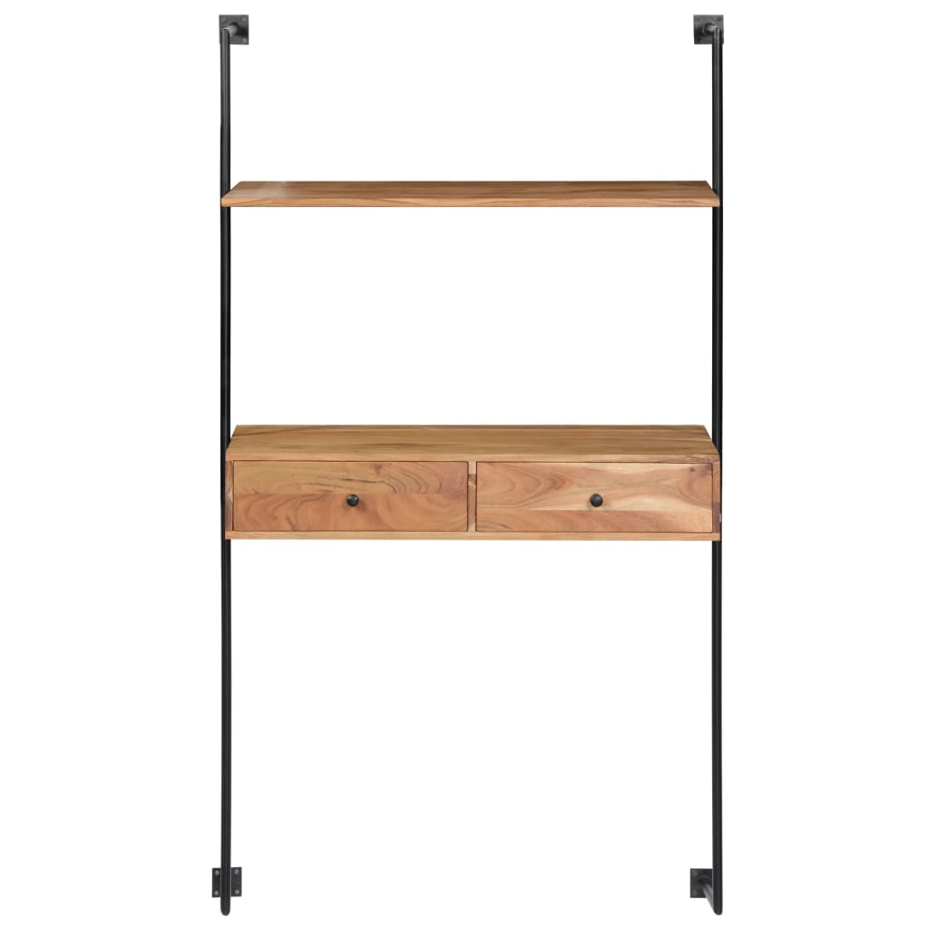 Vegghengt skrivebord heltre akasietre 90 x 40 x 170 cm - number 2.