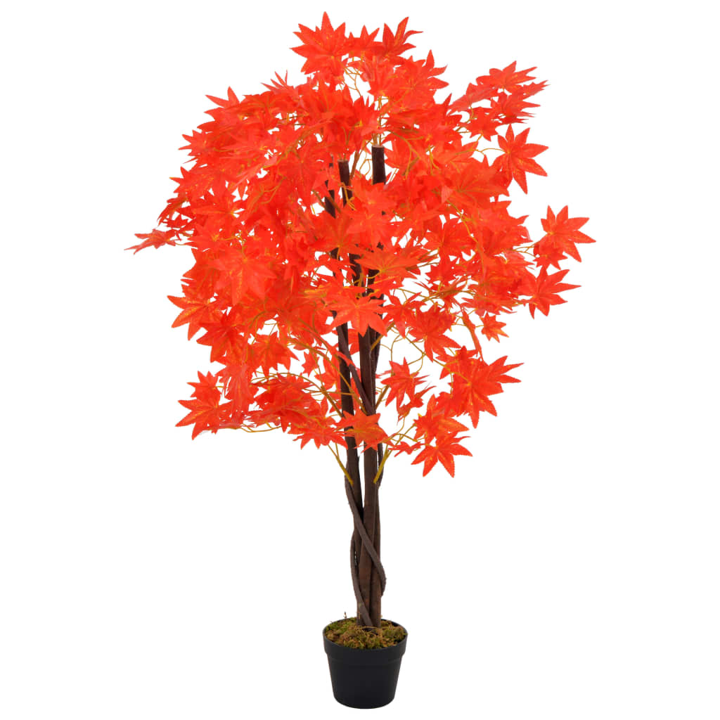 Arbre artificiel à feuilles caduques avec pot 120 cm - rouge, 1 - number 1.