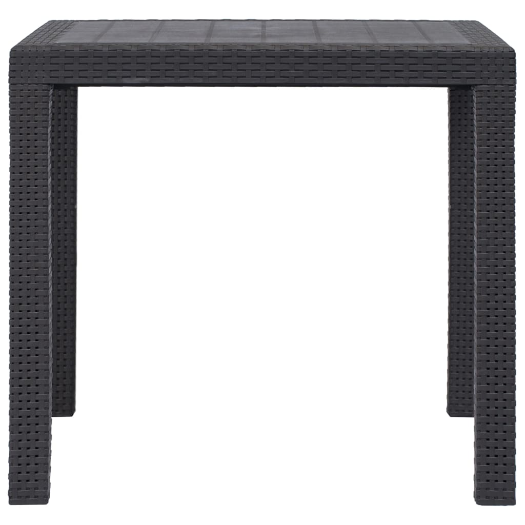 Havebord plastik rattanlook - brun, 79 x 79 x 72 cm, 1 - number 2.