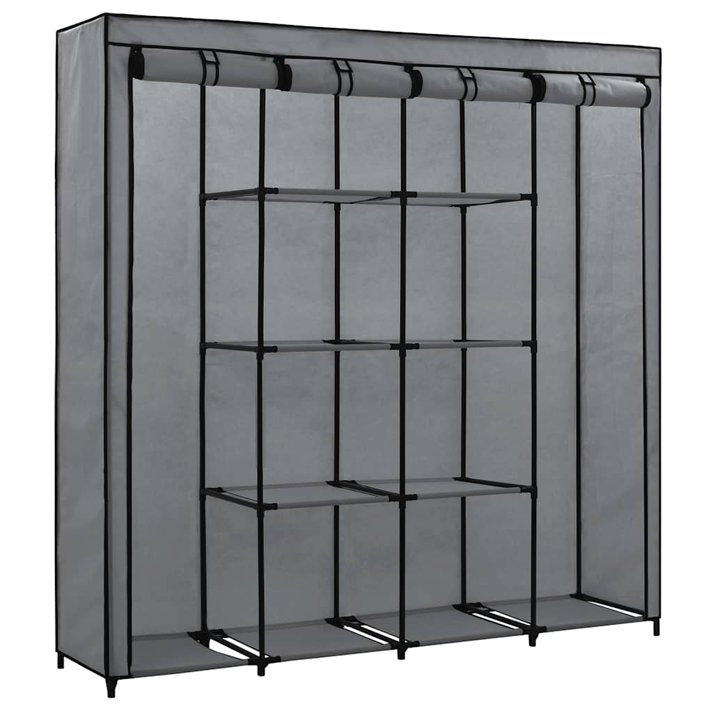 Klædeskab med 4 rum 175 45 x 170 cm - grå, 1, x - number 3.