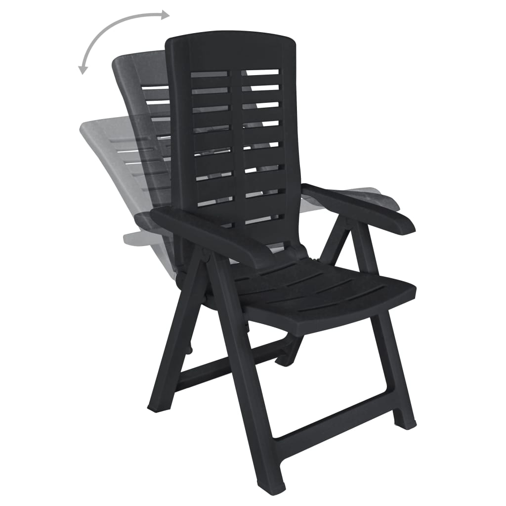 Garnitura vanjskog blagovaonskog stola 9 dijelova plastična antracit siva - number 6.